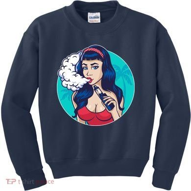 Vaping Cloud Vape Lady Kids Sweatshirt
