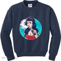 Vaping Cloud Vape Lady Kids Sweatshirt thumb 0
