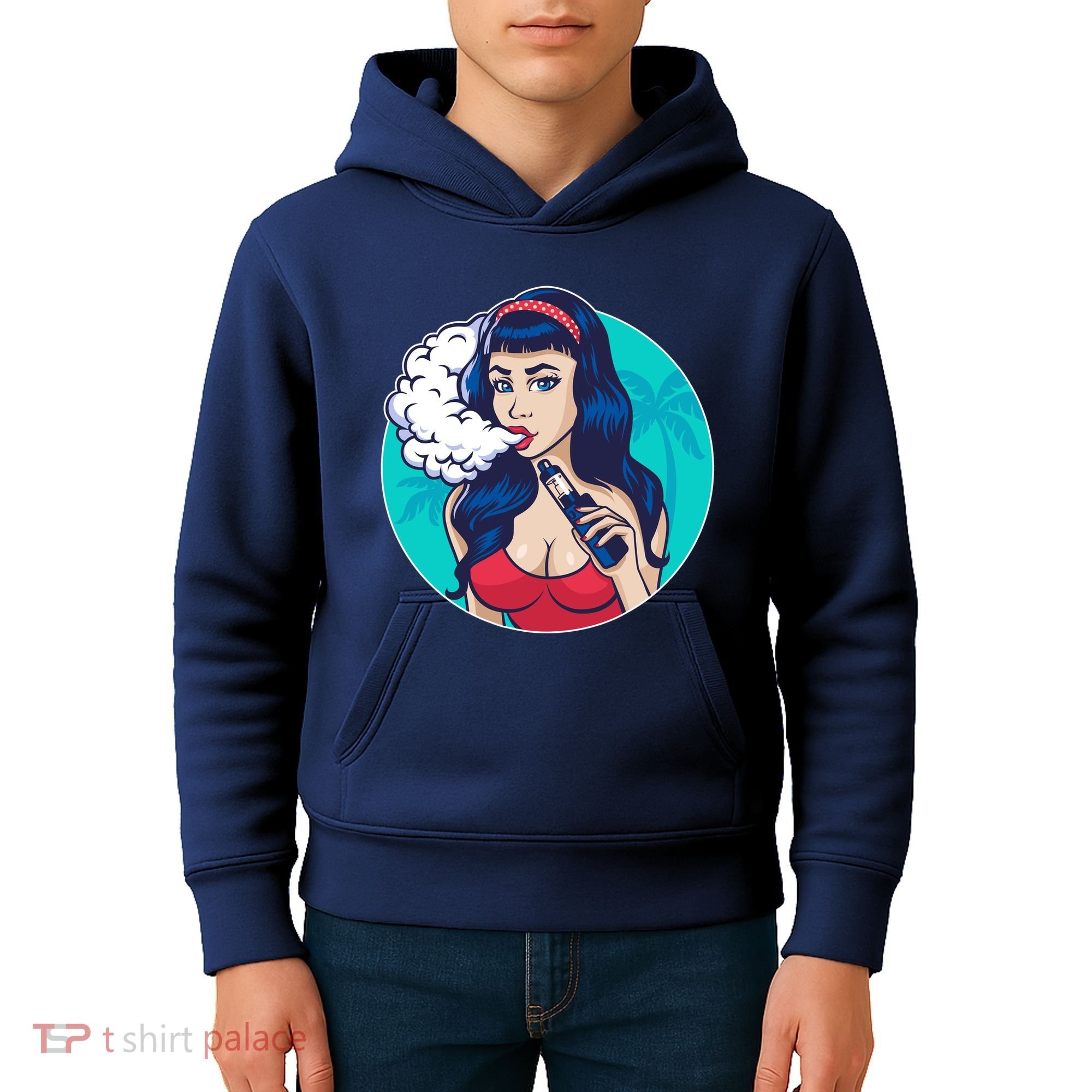 Vaping Cloud Vape Lady Kids Hoodie