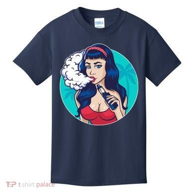 Vaping Cloud Vape Lady Kids T-Shirt