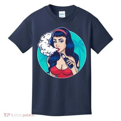 Vaping Cloud Vape Lady Kids T-Shirt