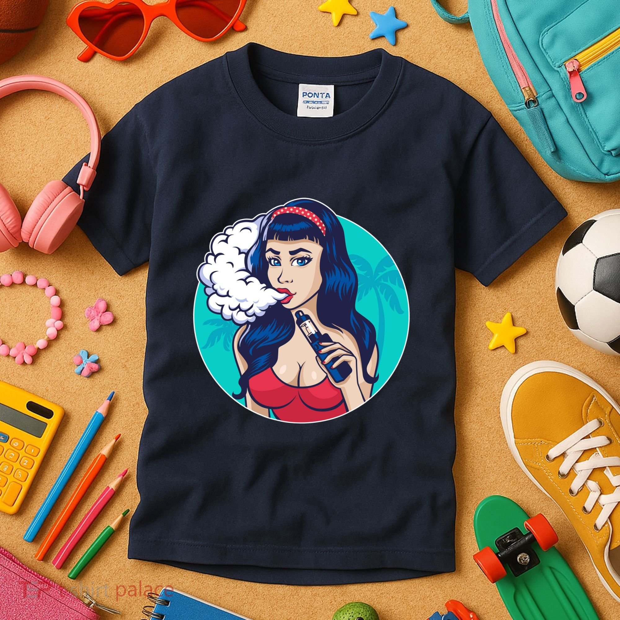 Vaping Cloud Vape Lady Kids T-Shirt