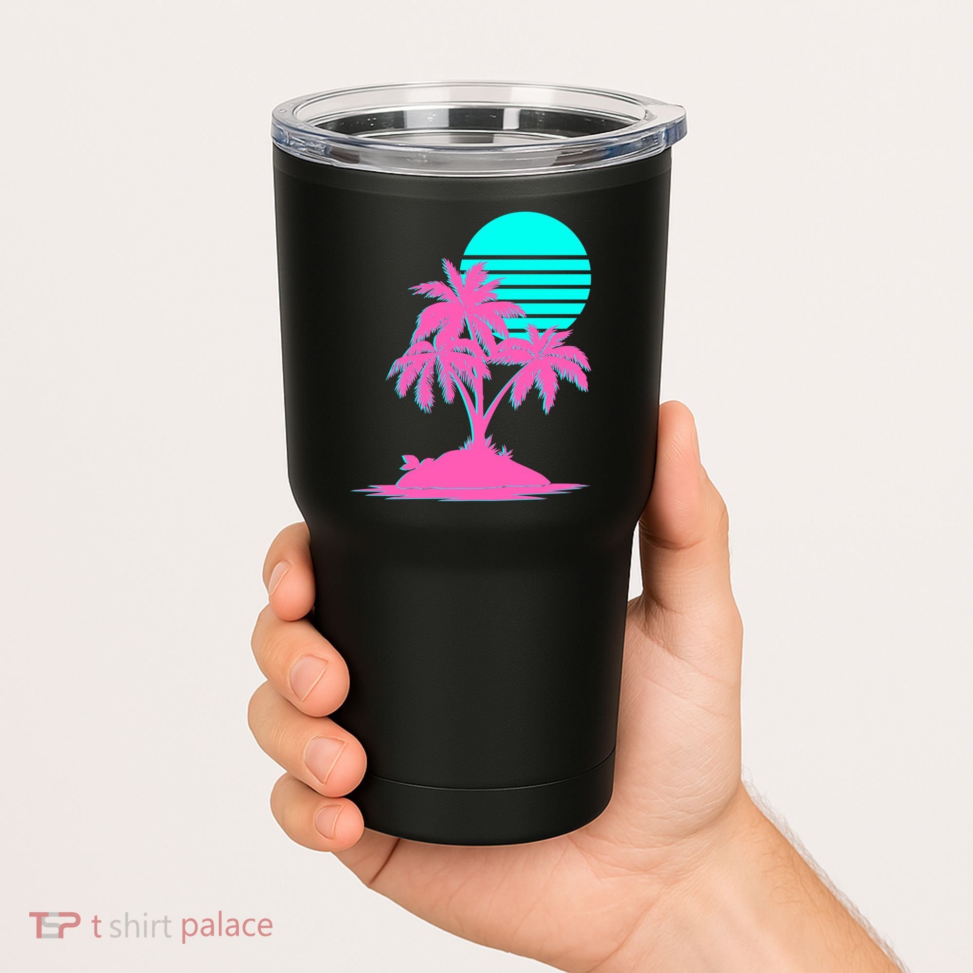Vapor Wave Beach Tumbler
