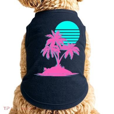 Vapor Wave Beach Doggie Tank
