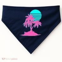 Vapor Wave Beach USA-Made Doggie Bandana thumb 0