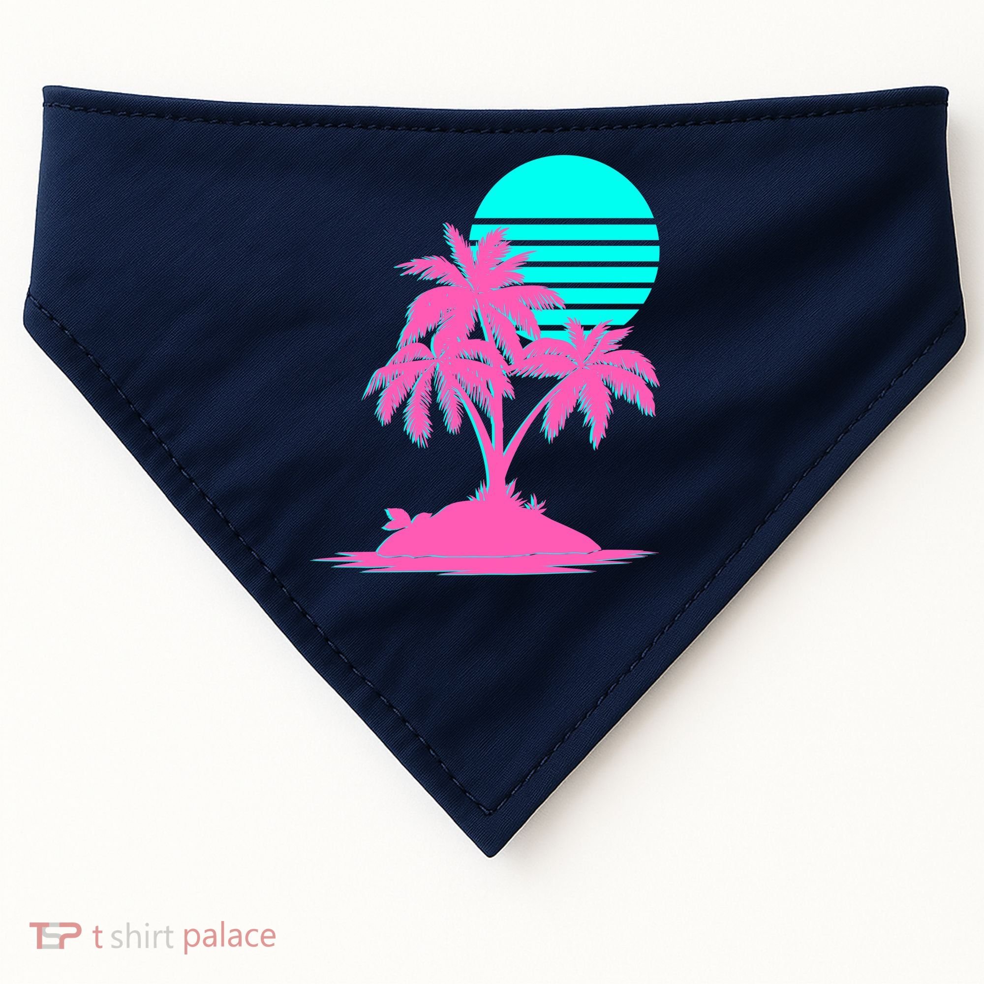 Vapor Wave Beach USA-Made Doggie Bandana