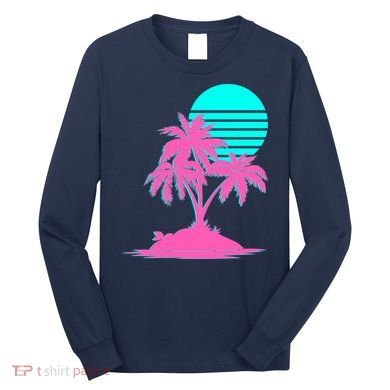 Vapor Wave Beach Long Sleeve Shirt