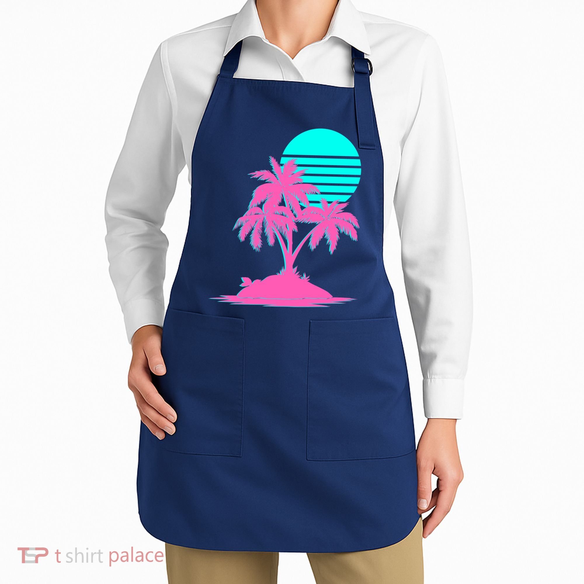 Vapor Wave Beach Apron