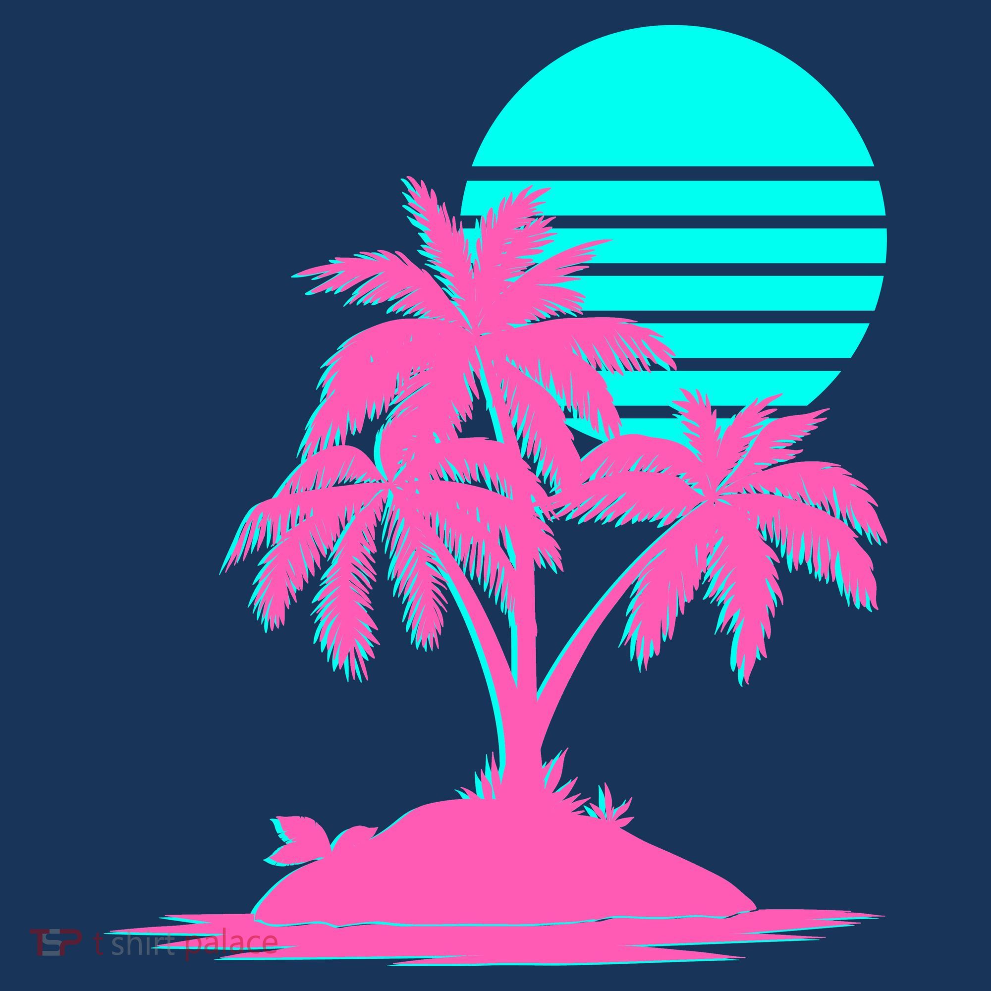 Vapor Wave Beach Button