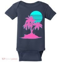 Vapor Wave Beach Baby Bodysuit thumb 0