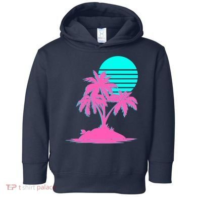 Vapor Wave Beach Toddler Hoodie