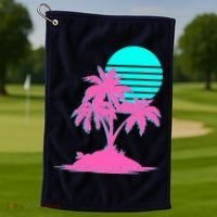 Vapor Wave Beach Golf Towel thumb 1