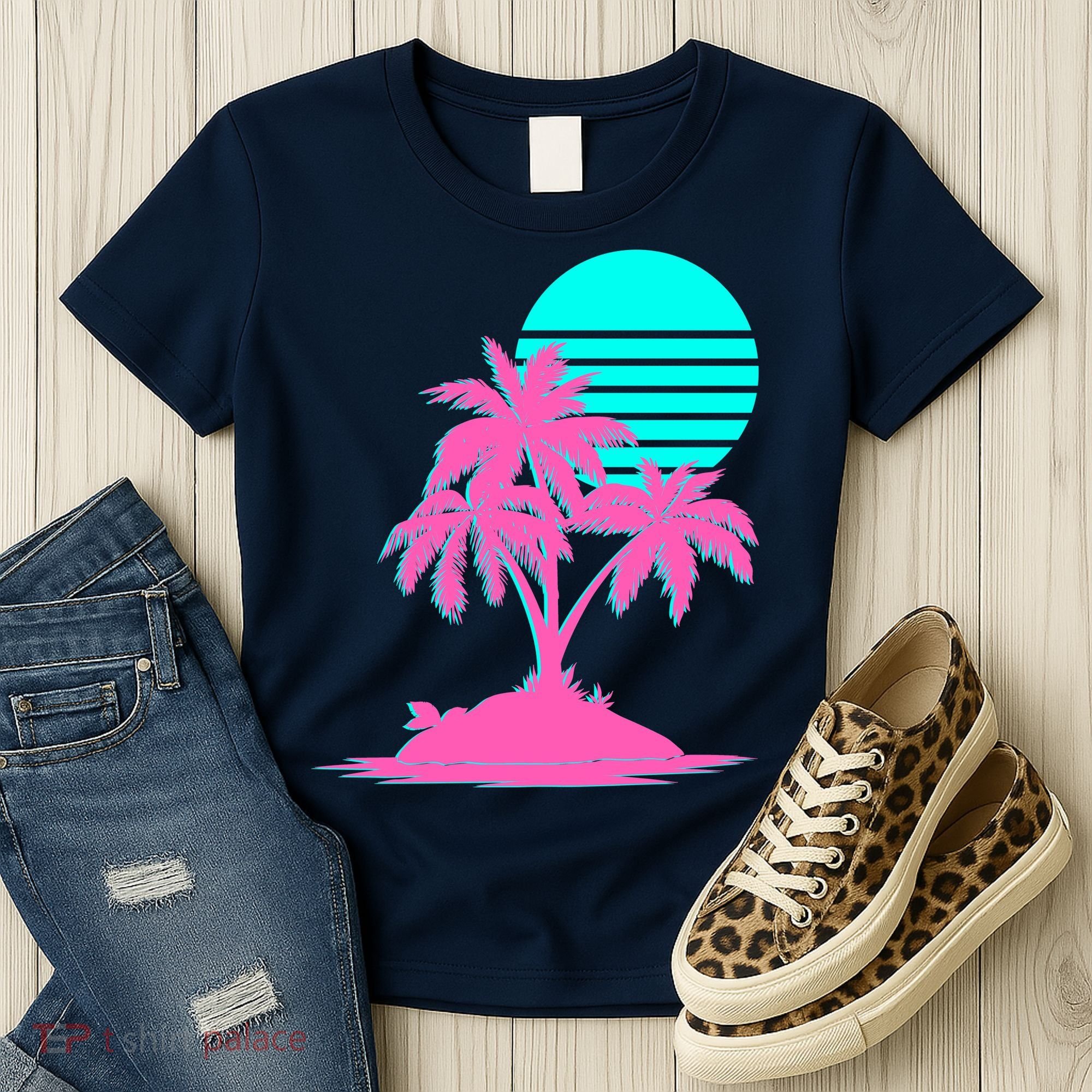 Vapor Wave Beach Women's T-Shirt