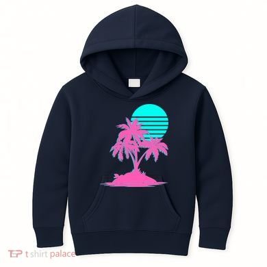 Vapor Wave Beach Kids Hoodie