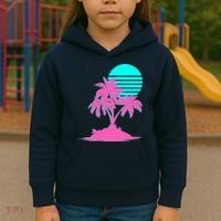 Vapor Wave Beach Kids Hoodie thumb 3