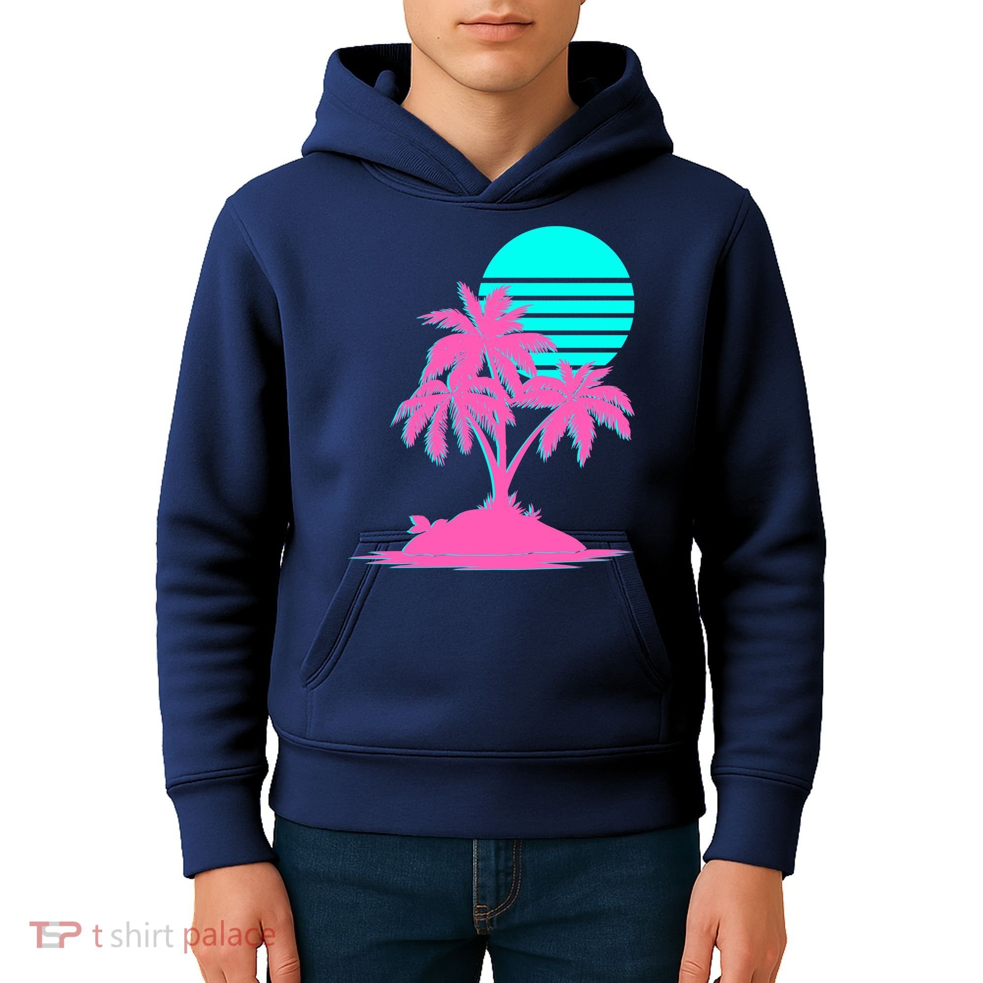 Vapor Wave Beach Kids Hoodie