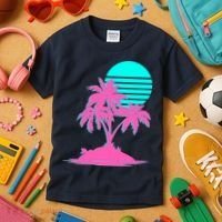 Vapor Wave Beach Kids T-Shirt thumb 3