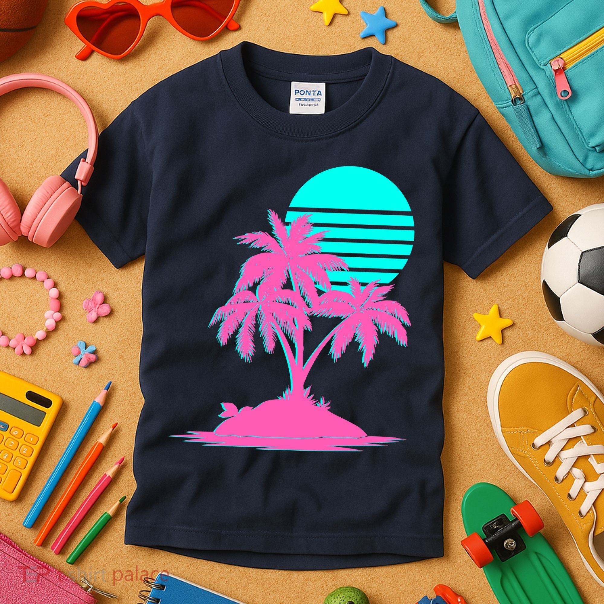 Vapor Wave Beach Kids T-Shirt