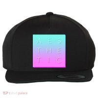 Vaporware Aesthetic Square Wool Snapback Cap thumb 0
