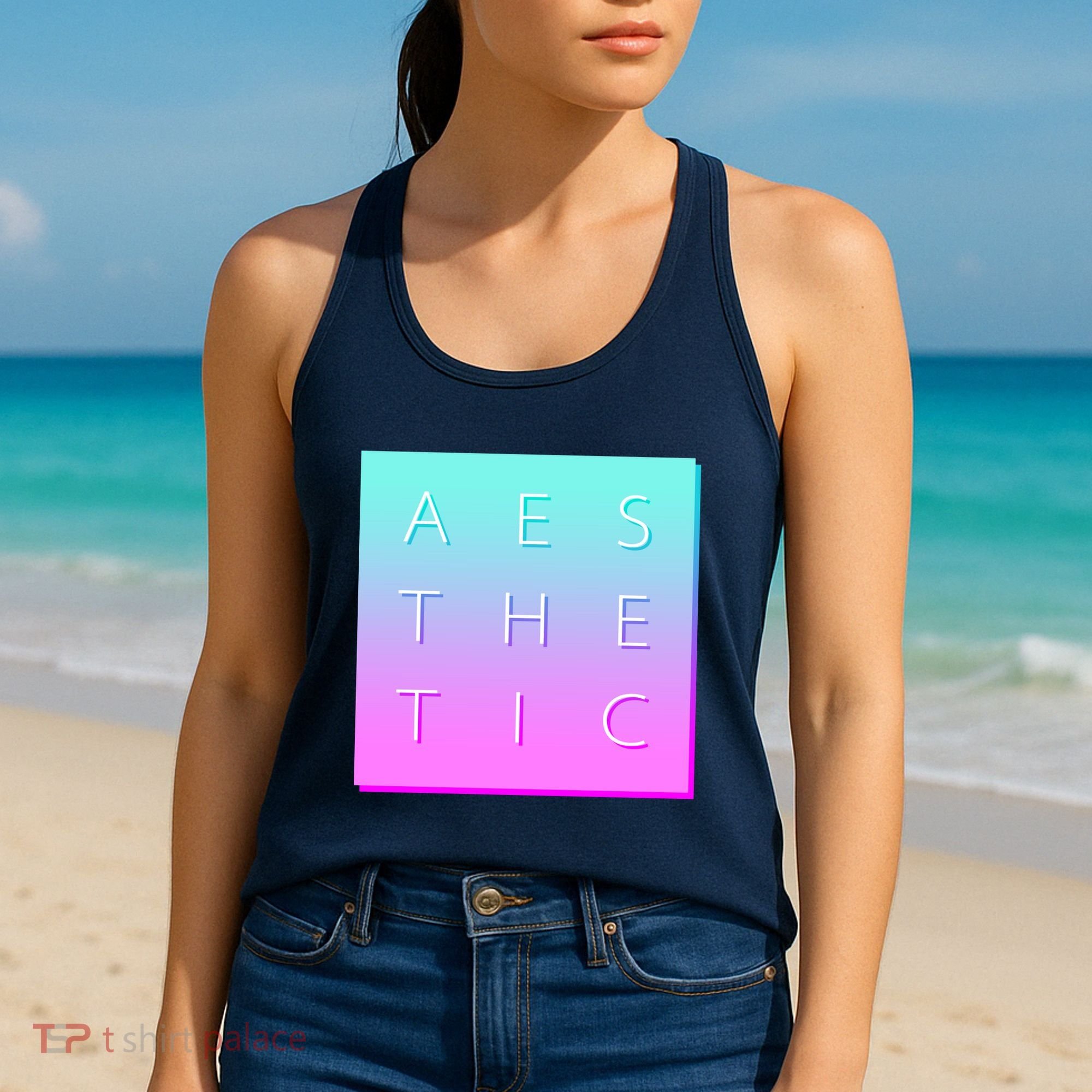 Vaporware Aesthetic Square Women's Tank Top