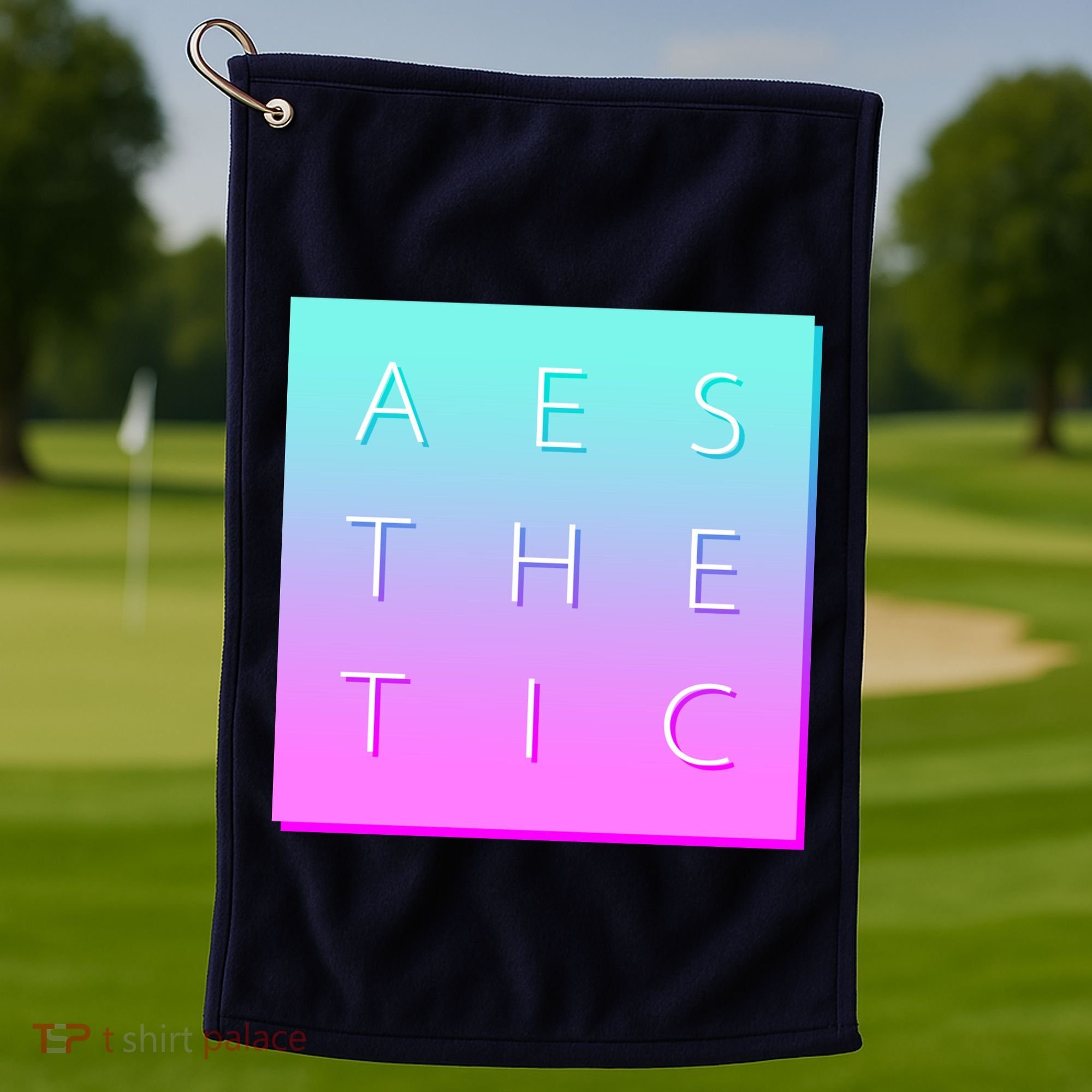 Vaporware Aesthetic Square Golf Towel