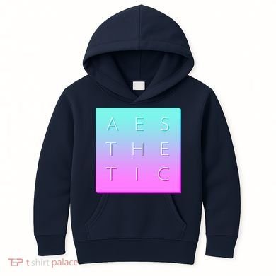 Vaporware Aesthetic Square Kids Hoodie