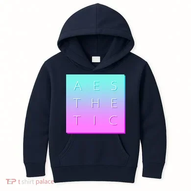 Vaporware Aesthetic Square Kids Hoodie