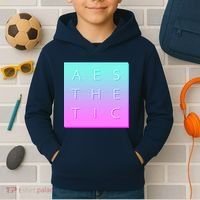 Vaporware Aesthetic Square Kids Hoodie thumb 2