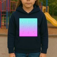 Vaporware Aesthetic Square Kids Hoodie thumb 3