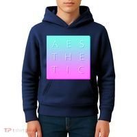 Vaporware Aesthetic Square Kids Hoodie thumb 4