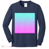 Vaporware Aesthetic Square Kids Long Sleeve Shirt thumb 0