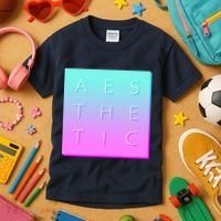 Vaporware Aesthetic Square Kids T-Shirt thumb 3