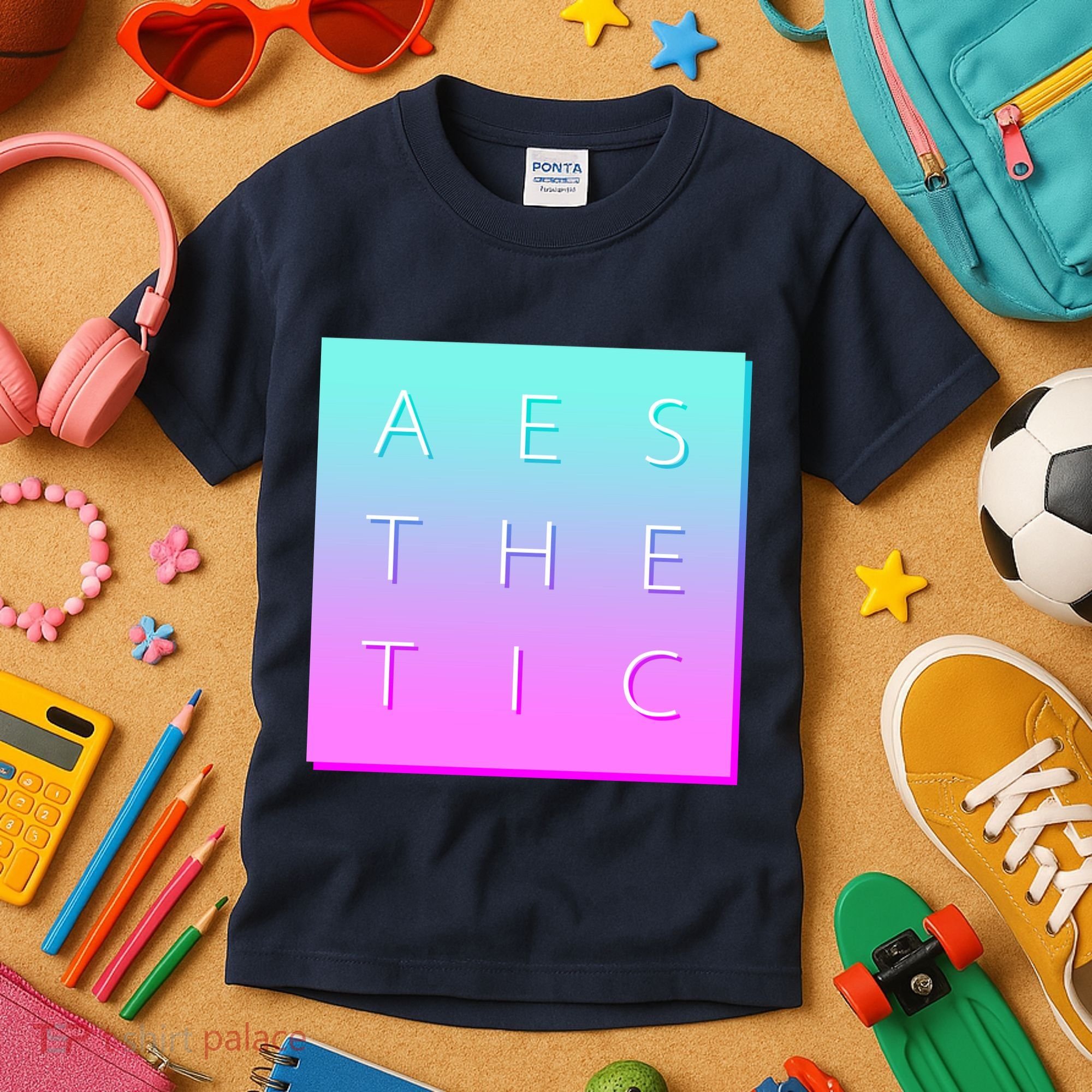 Vaporware Aesthetic Square Kids T-Shirt