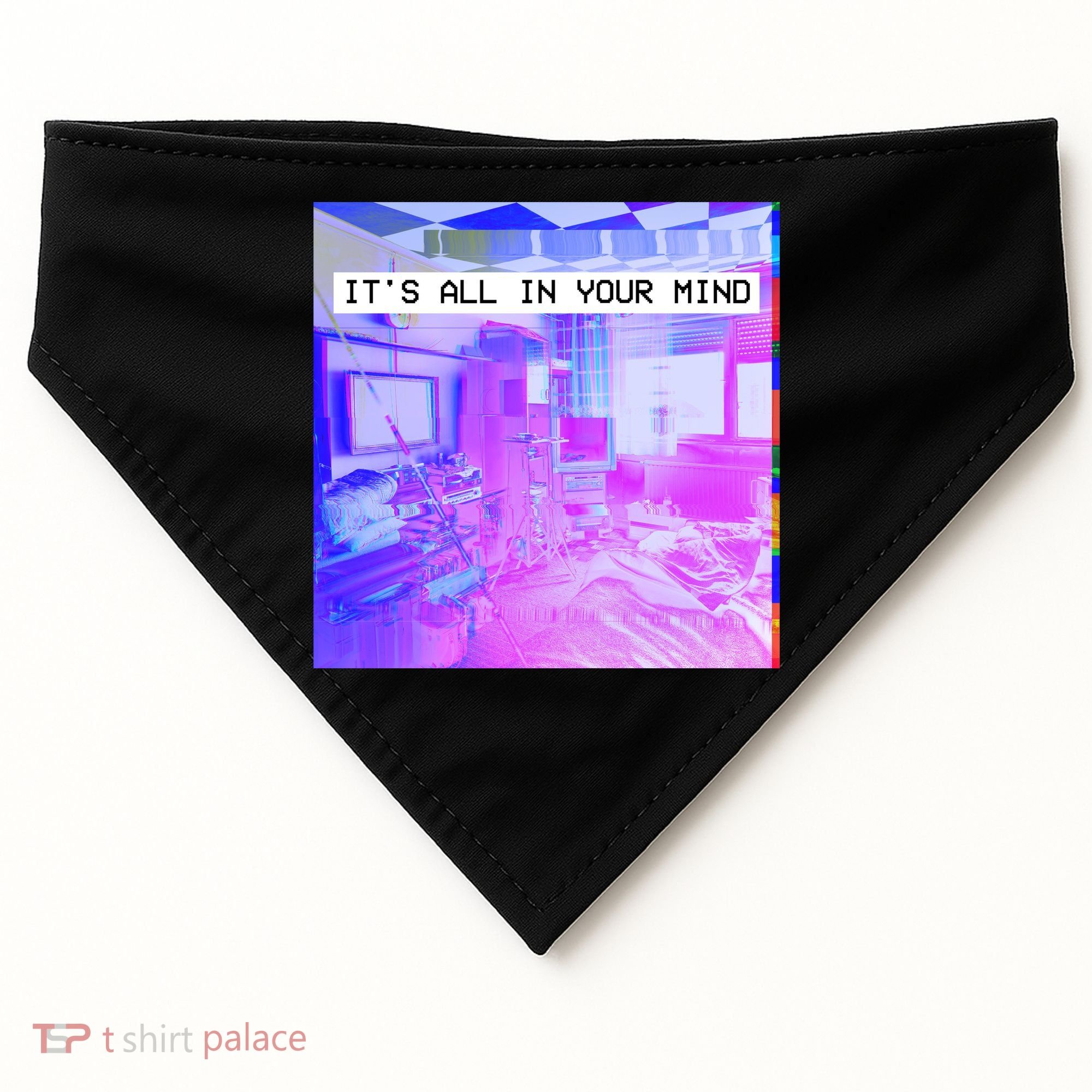 Vaporwave Room It's All In Your Mind USA-Made Doggie Bandana