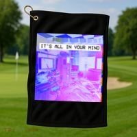 Vaporwave Room It's All In Your Mind Golf Towel thumb 1
