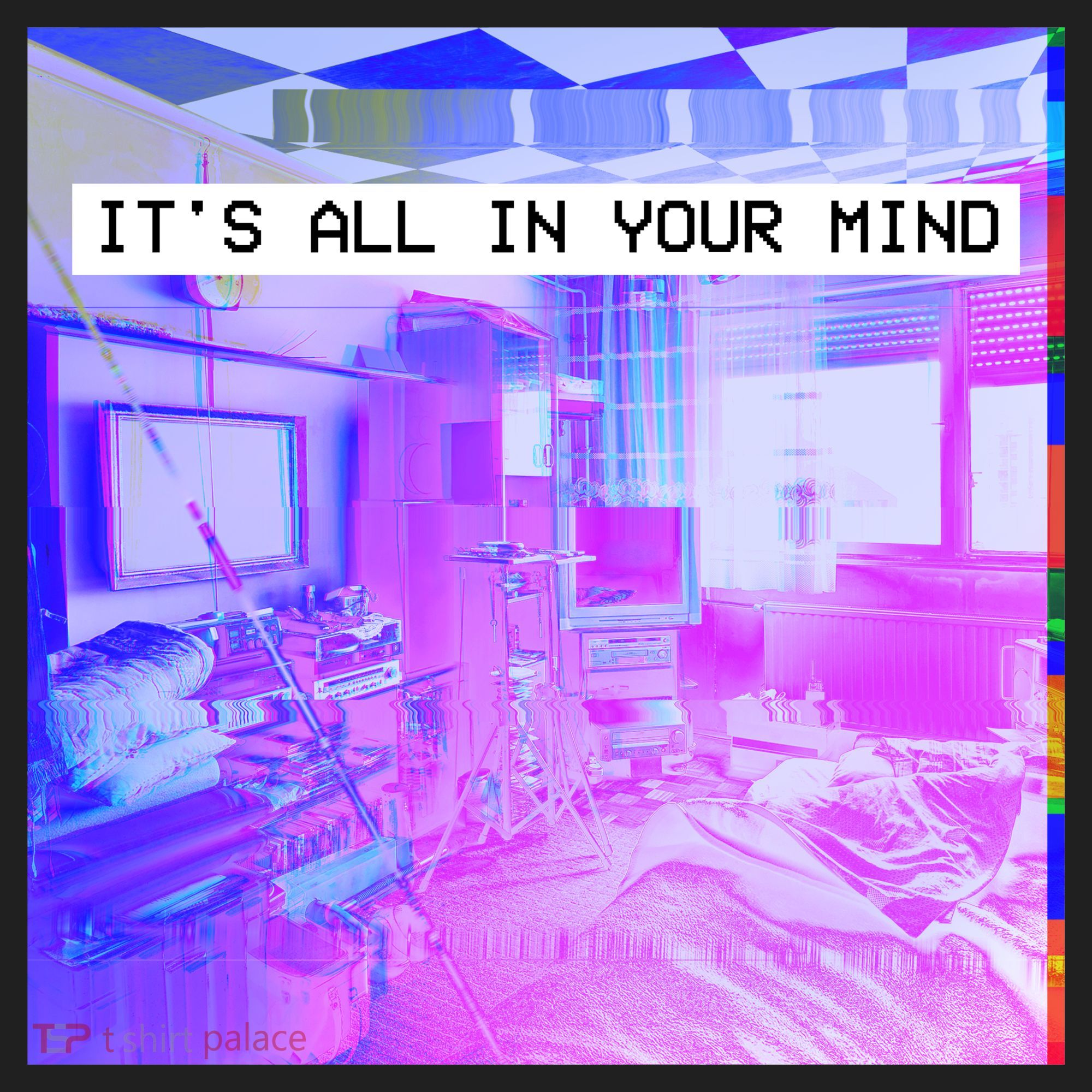 Vaporwave Room It's All In Your Mind Golf Towel