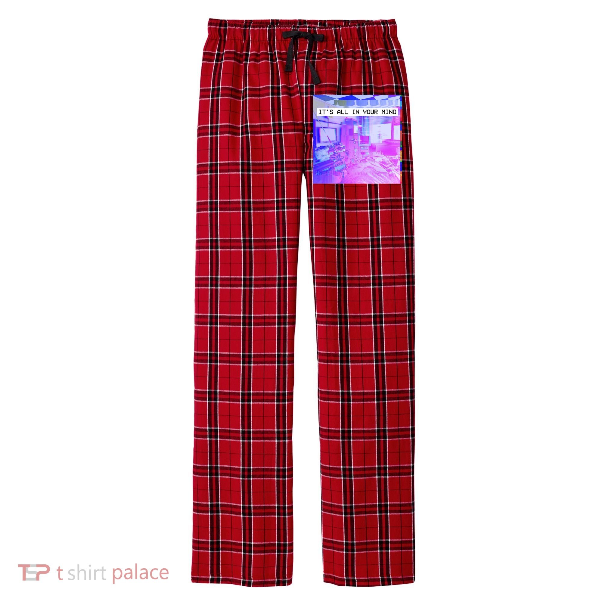 Vaporwave Room It's All In Your Mind Men's Flannel Plaid Pajama Pants