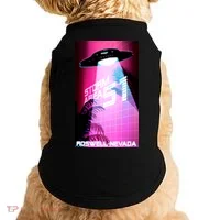Vaporwave Storm Area 51 UFO Doggie Tank thumb 0