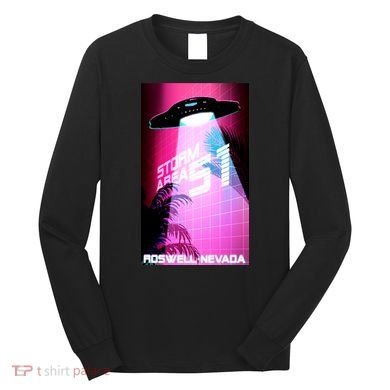 Vaporwave Storm Area 51 UFO Long Sleeve Shirt