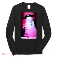 Vaporwave Storm Area 51 UFO Long Sleeve Shirt thumb 0