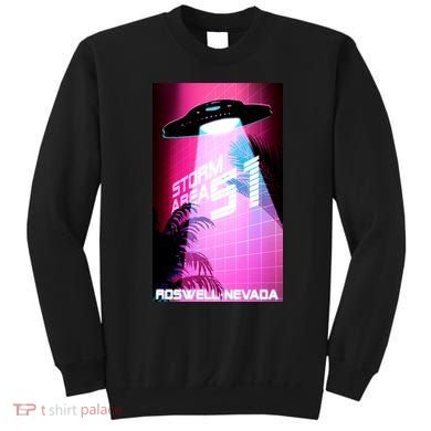 Vaporwave Storm Area 51 UFO Sweatshirt