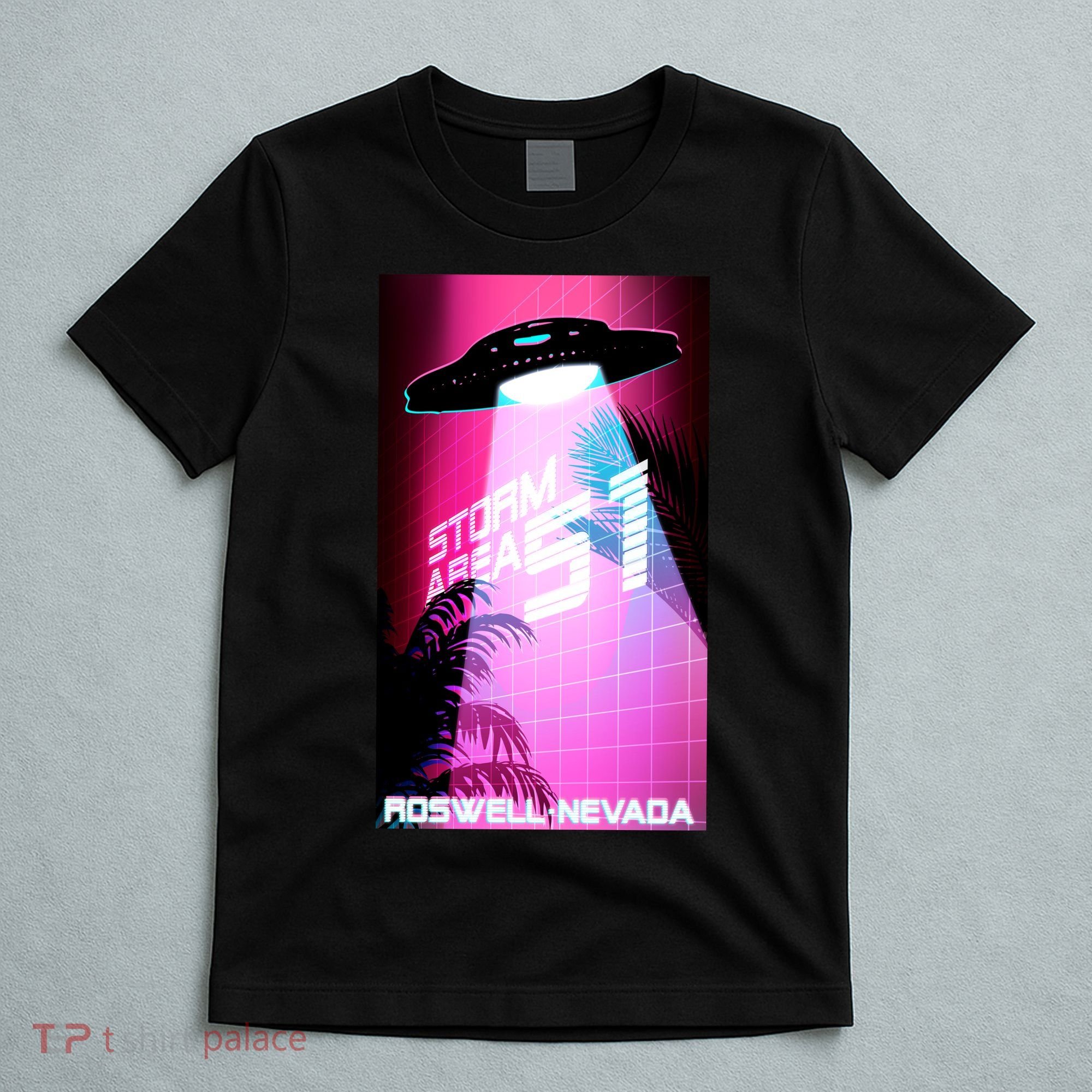 Vaporwave Storm Area 51 UFO T-Shirt