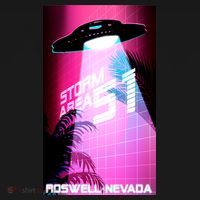 Vaporwave Storm Area 51 UFO Bucket Hat thumb 4
