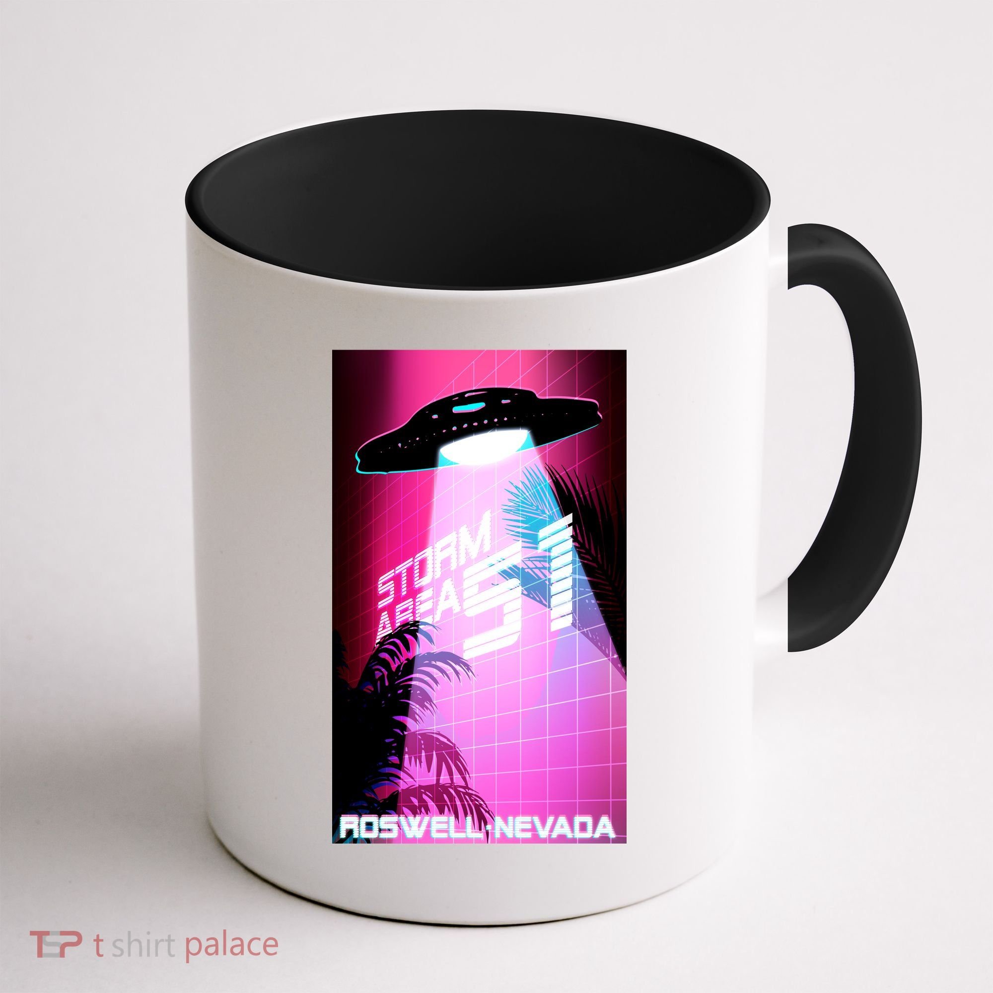 Vaporwave Storm Area 51 UFO Coffee Mug