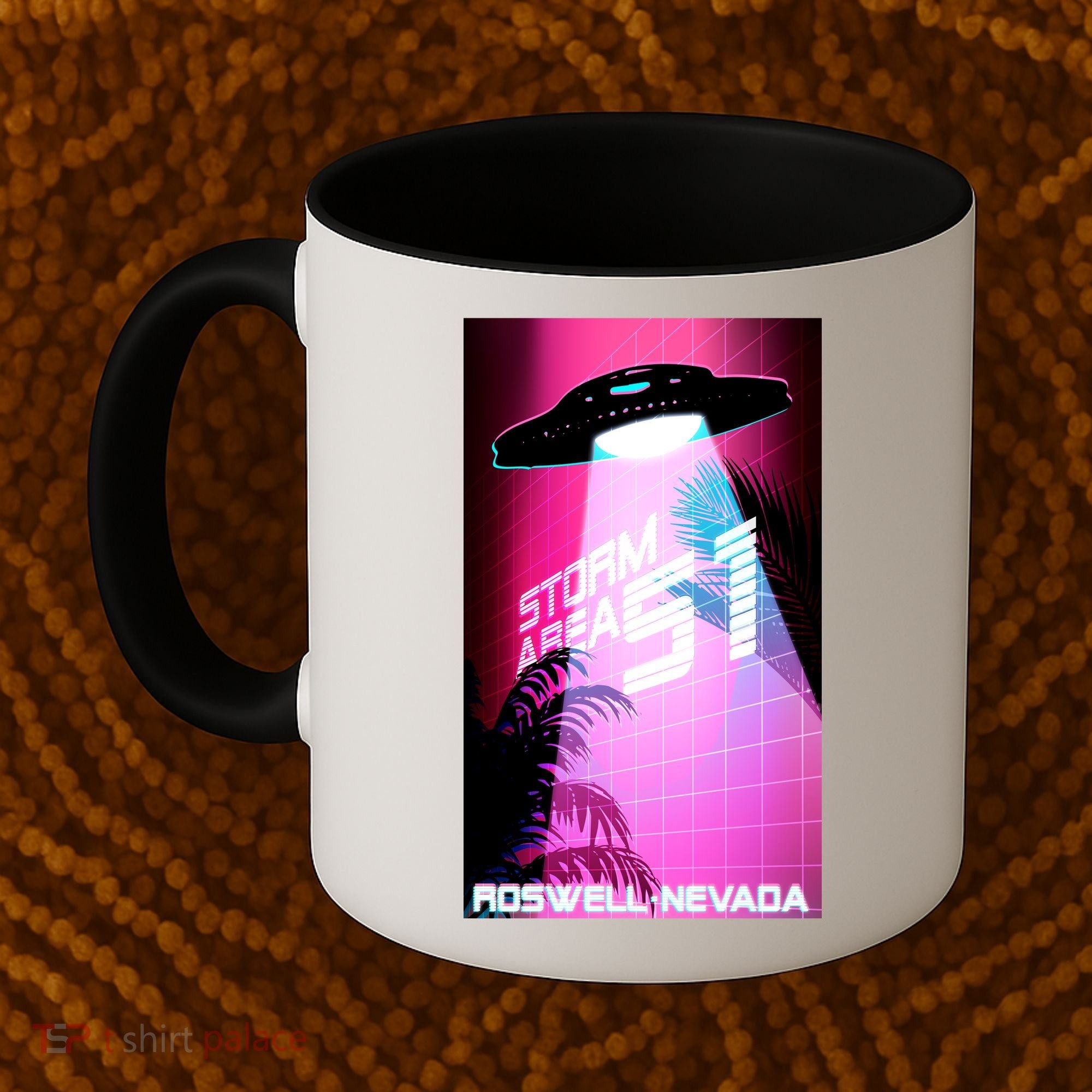 Vaporwave Storm Area 51 UFO Coffee Mug