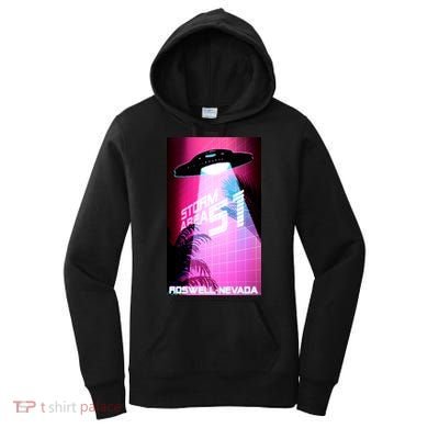 Vaporwave Storm Area 51 UFO Women's Hoodie