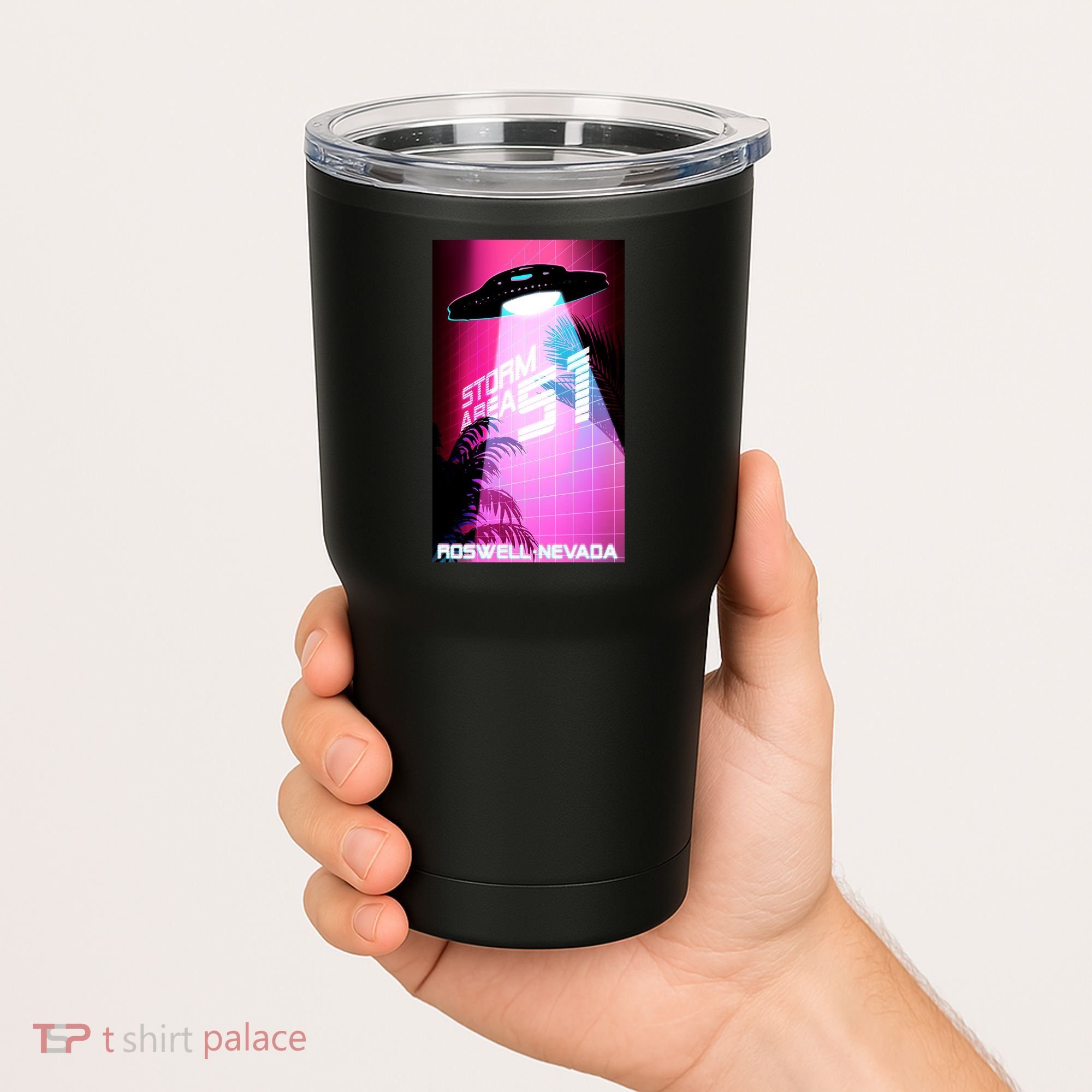 Vaporwave Storm Area 51 UFO Tumbler