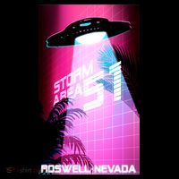 Vaporwave Storm Area 51 UFO Ornament thumb 1