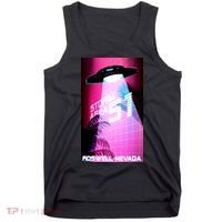 Vaporwave Storm Area 51 UFO Tank Top thumb 0