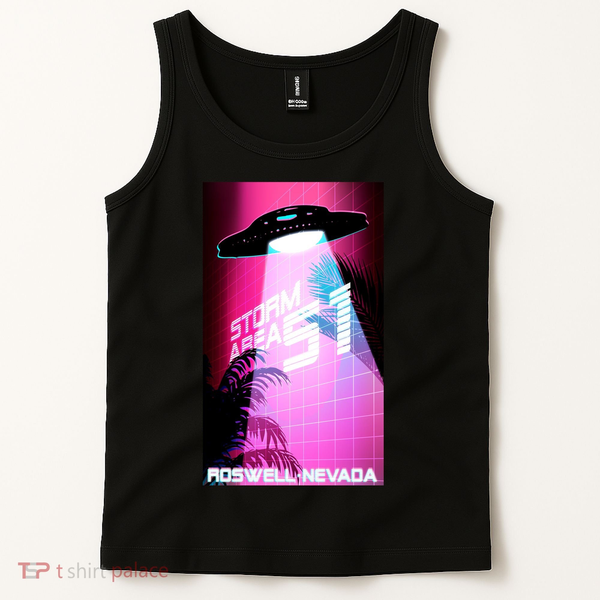 Vaporwave Storm Area 51 UFO Tank Top